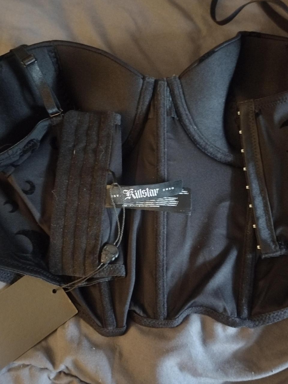 Killstar Black Velvet Moon Corset Top - Picture 6 of 6